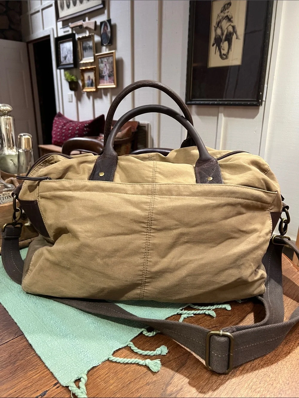 Fossil Wagner Waxed Canvas Duffel Bag